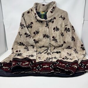 Vintage Cabela's Cream and Red Floral Button-Up Jacket preowned